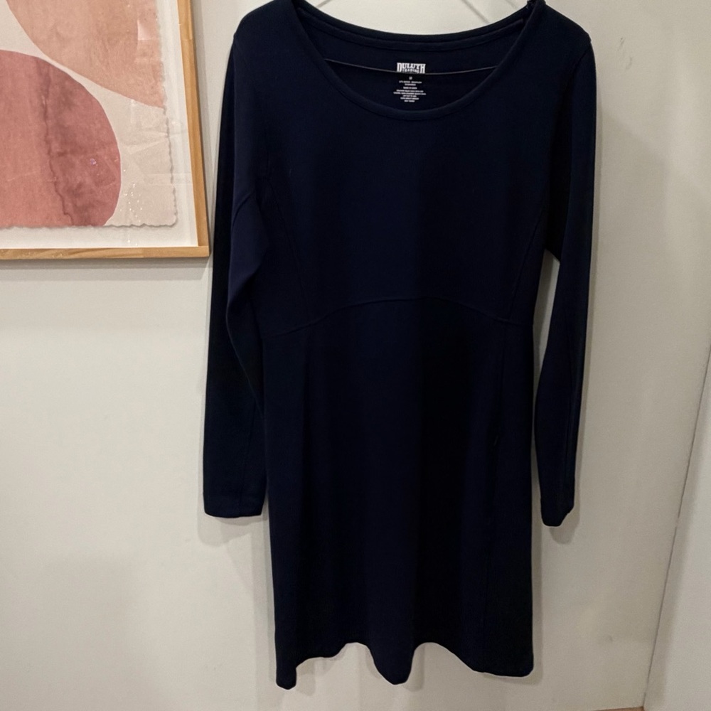 Duluth Trading Co Navy Long Sleeve Knit Dress